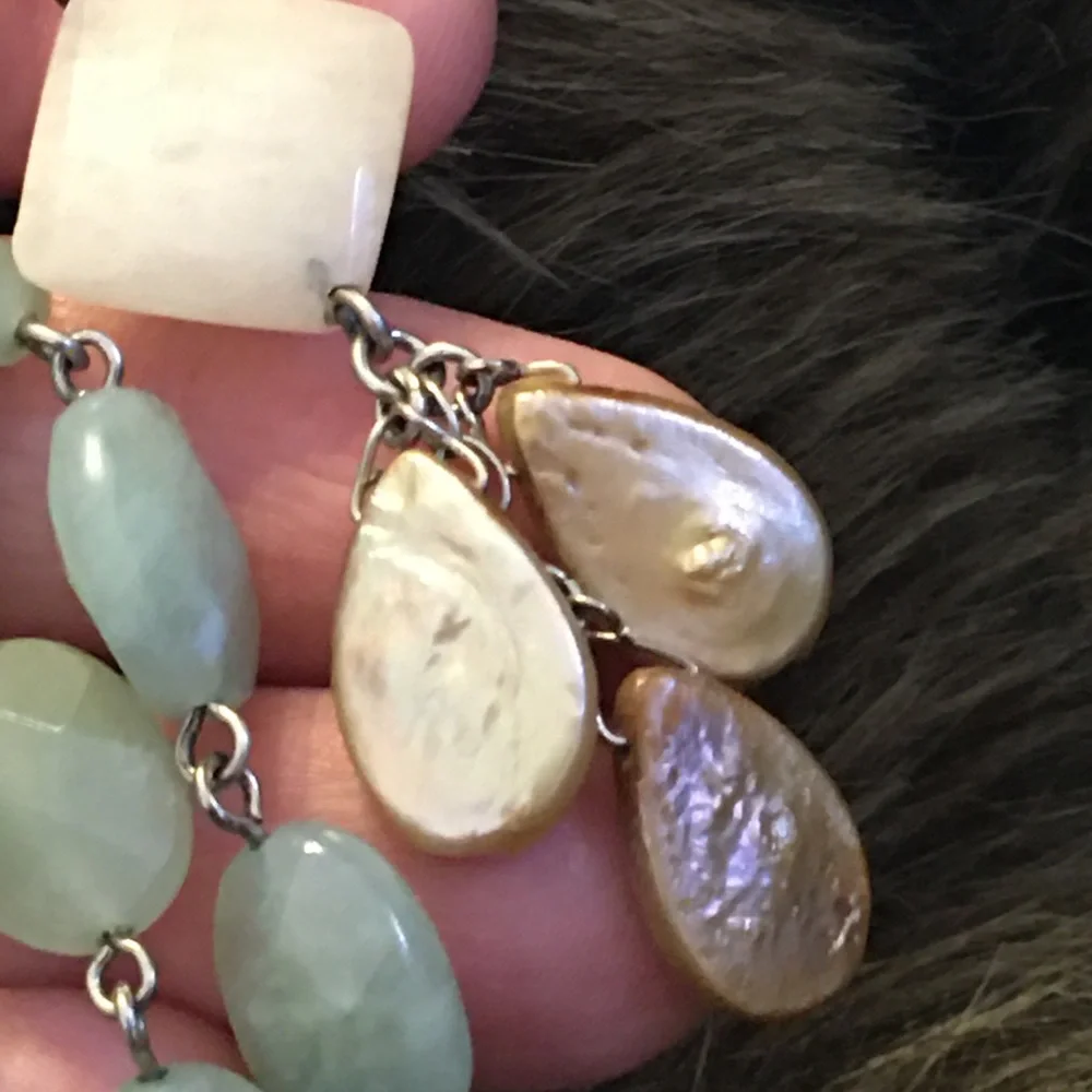 David Aubrey 3 strand green aventurine bracelet